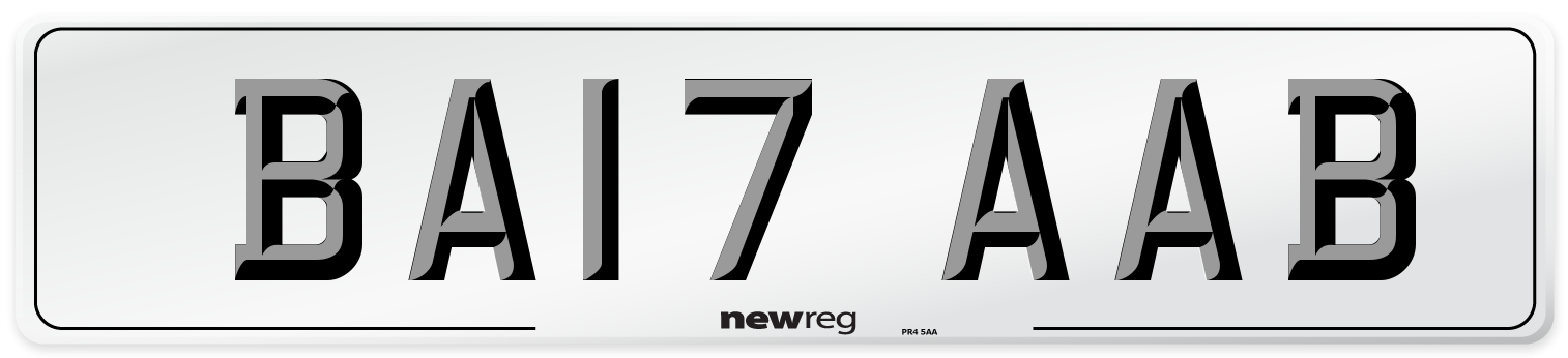 BA17 AAB Number Plate from New Reg